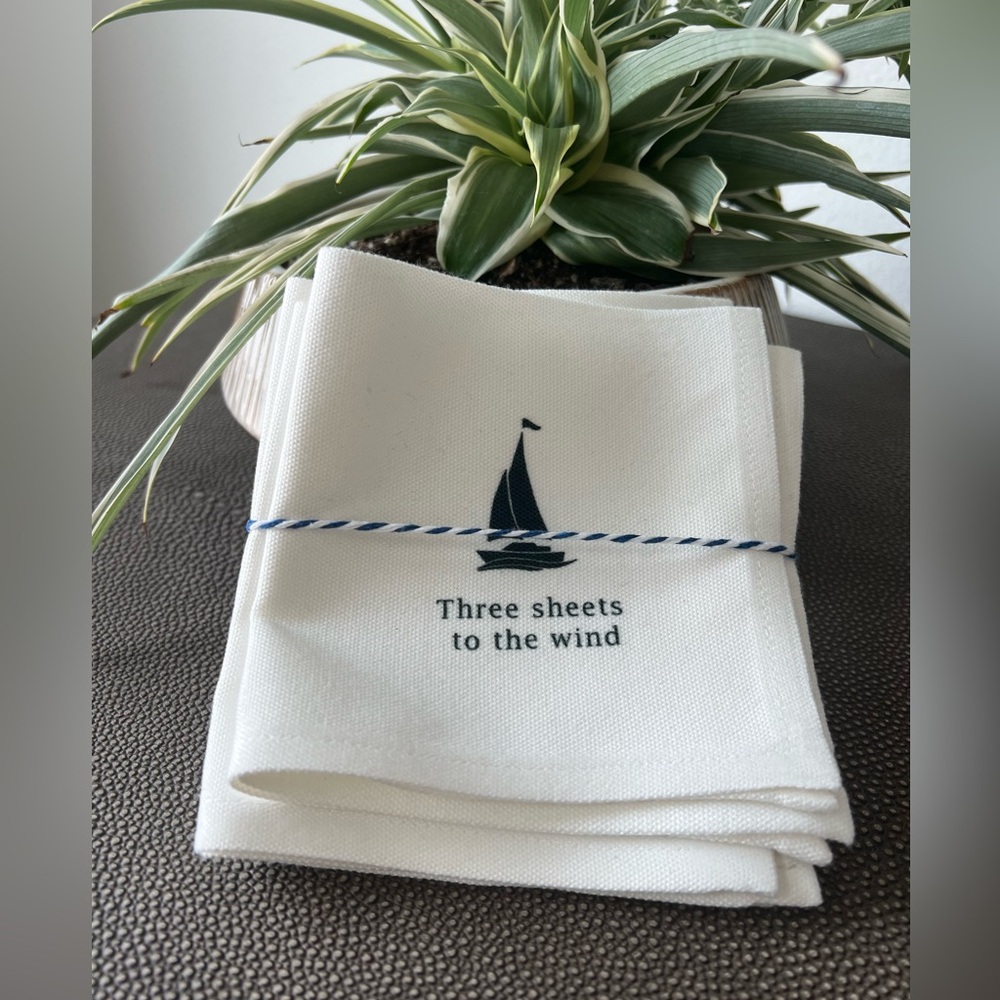 Cocktail Napkins Set of 4- Three Sheets to the Wind. NWT NEVER USED.